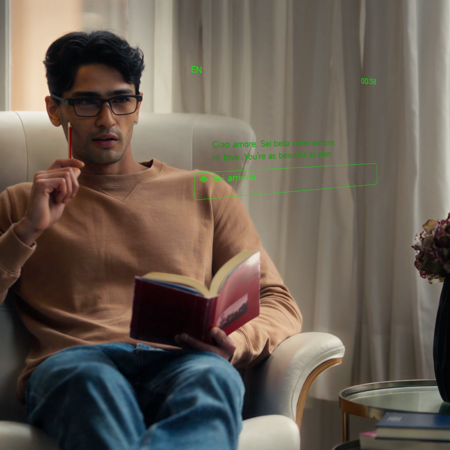 Activating MemoMind AI voice assistant with a simple touch.
