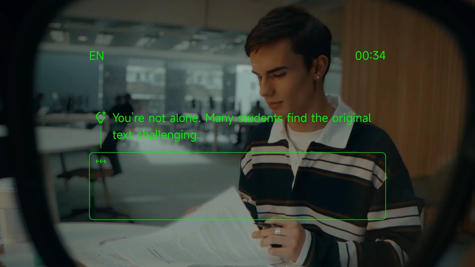 Live captions during a lecture